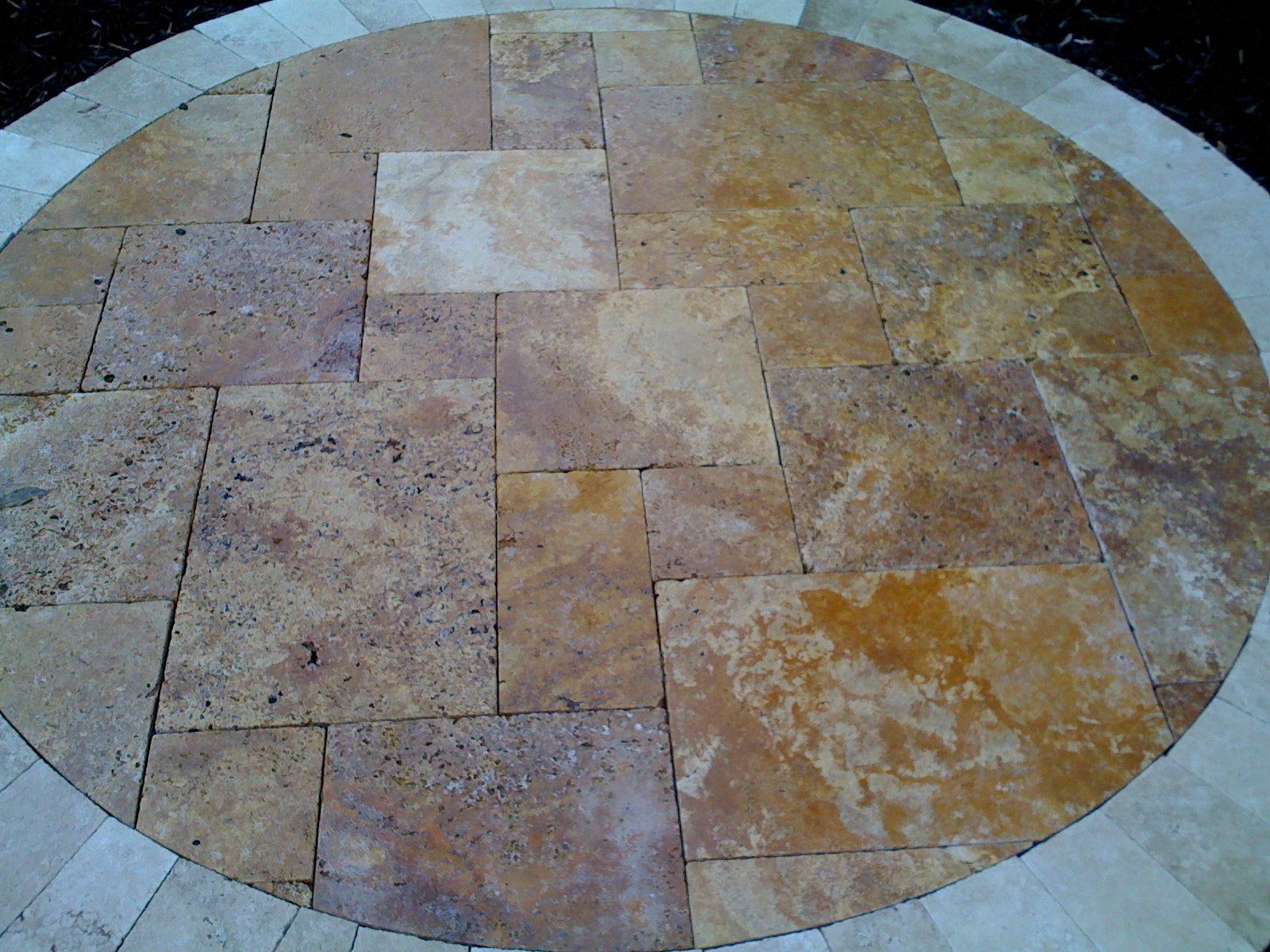 Gold travertine tumbled pavers